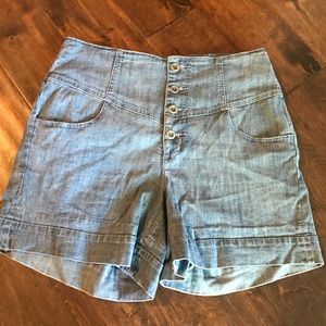 High waisted jean shorts